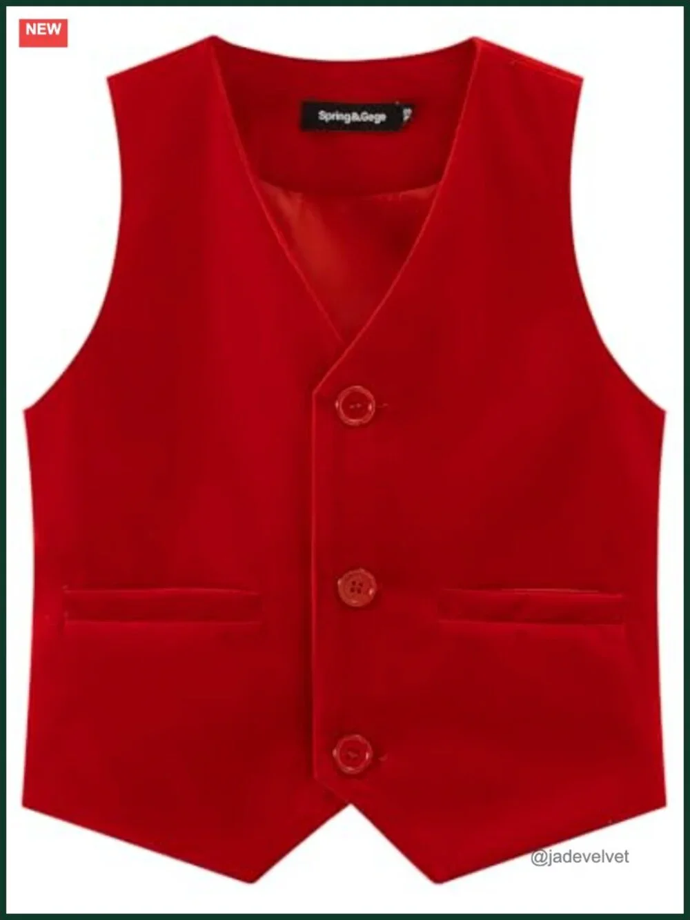 Boys Girls Velvet Suit Vest Formal Dress Waistcoat with Pockets